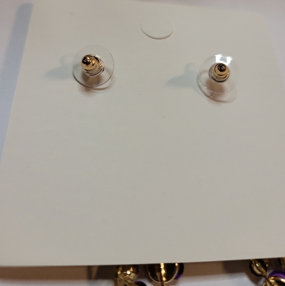 RHINESTONES Flower Drop Earrings - Picture 5 of 5